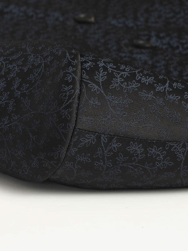 Band Collar Print Suit