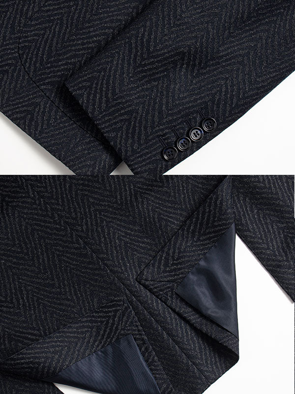 Wave Striped Wool Blazer