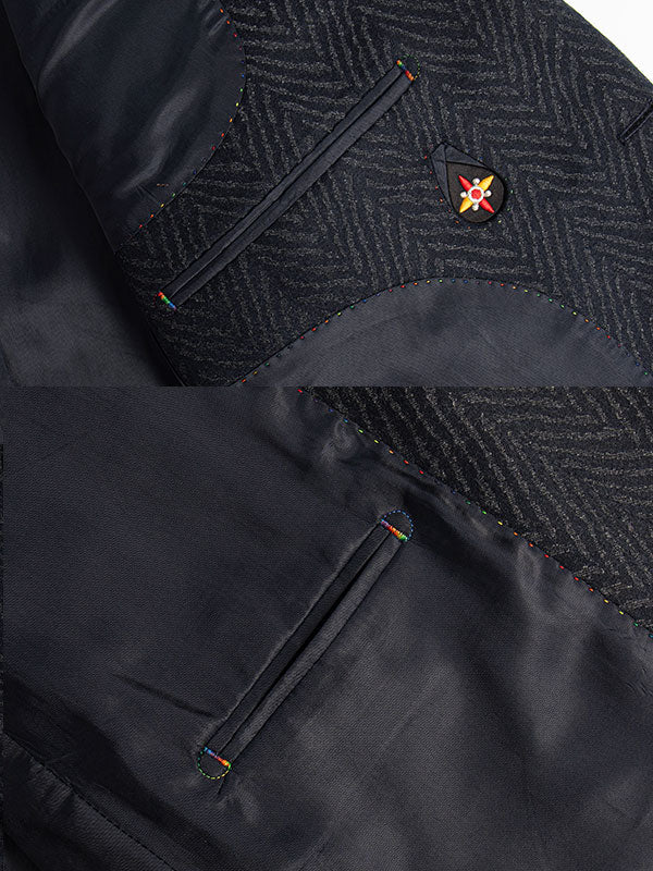 Wave Striped Wool Blazer