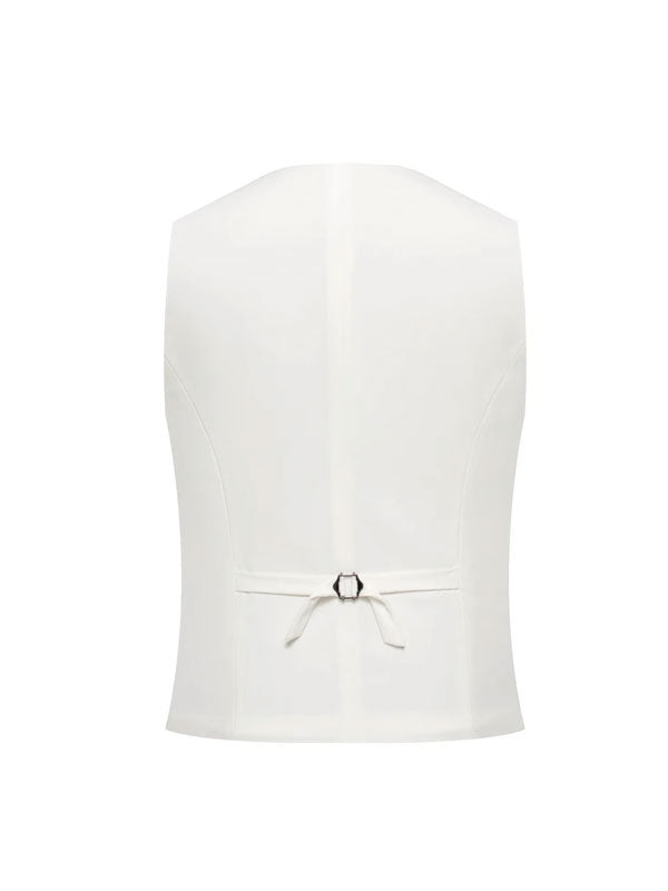 Double Breasted White Vest