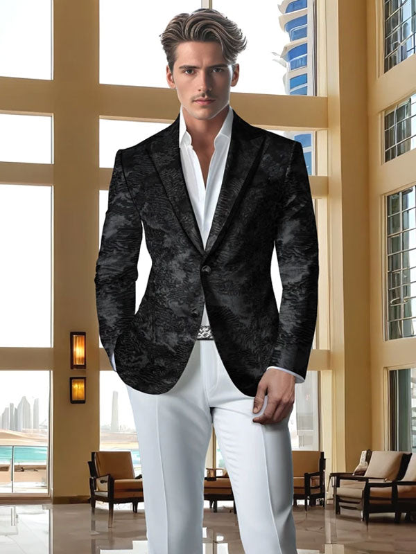 Black Luxury Texture Blazer