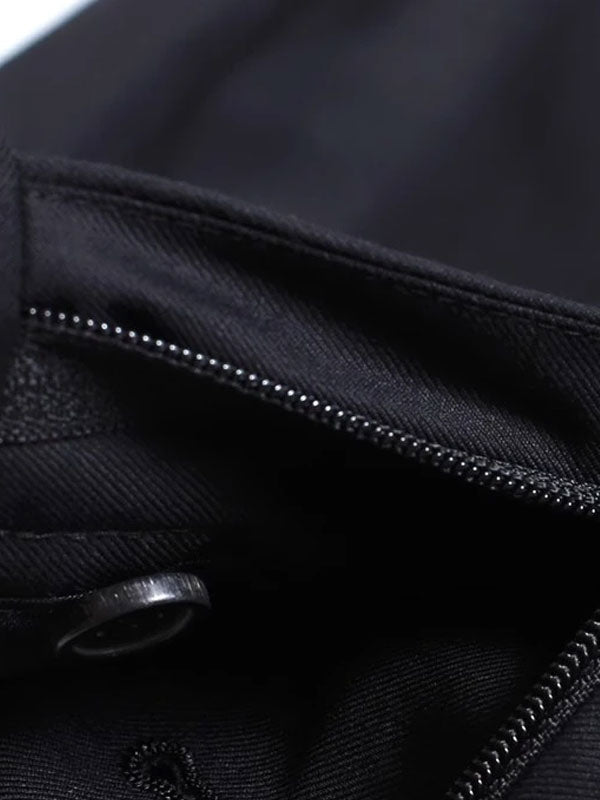 Black Tapered Wool Trousers