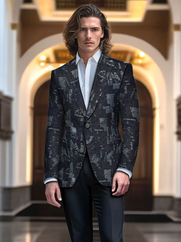 Letter Print Casual Blazer