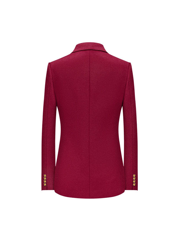 Elegant Red Wool Blazer