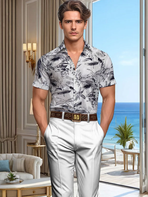 Plant Print Cotton Shirt