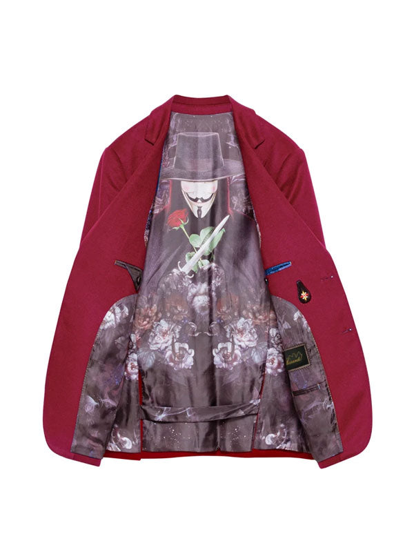 Elegant Red Wool Blazer