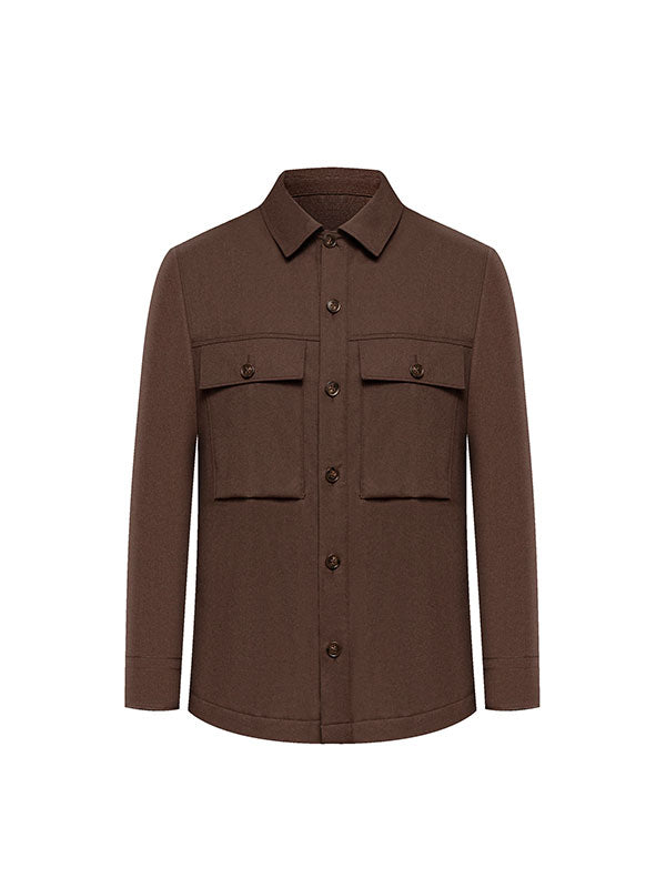 Maillard Lapel Long Sleeve Shirt