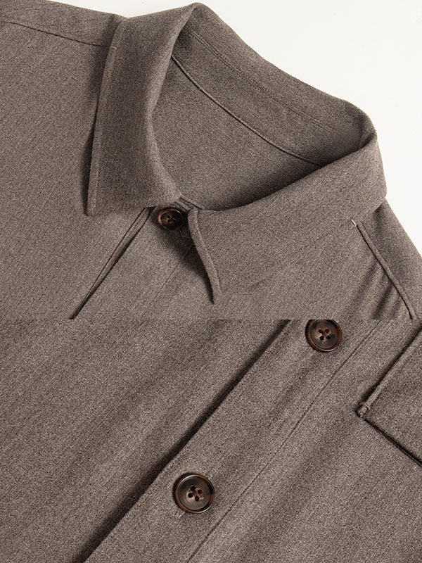 Maillard Lapel Long Sleeve Shirt