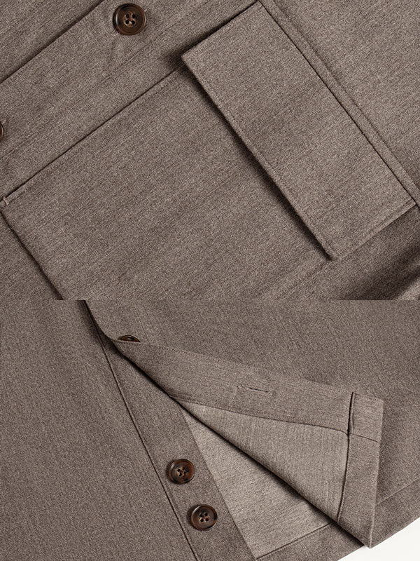 Maillard Lapel Long Sleeve Shirt