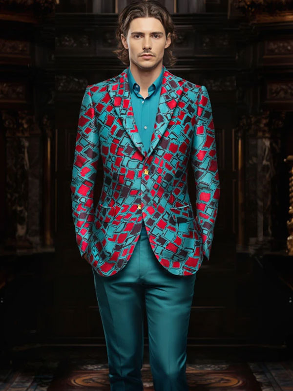 Geometric Color Block Blazer