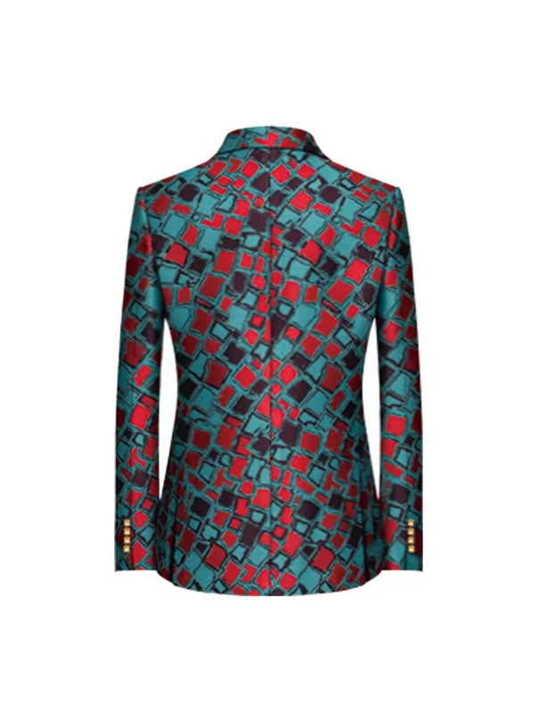 Geometric Color Block Blazer