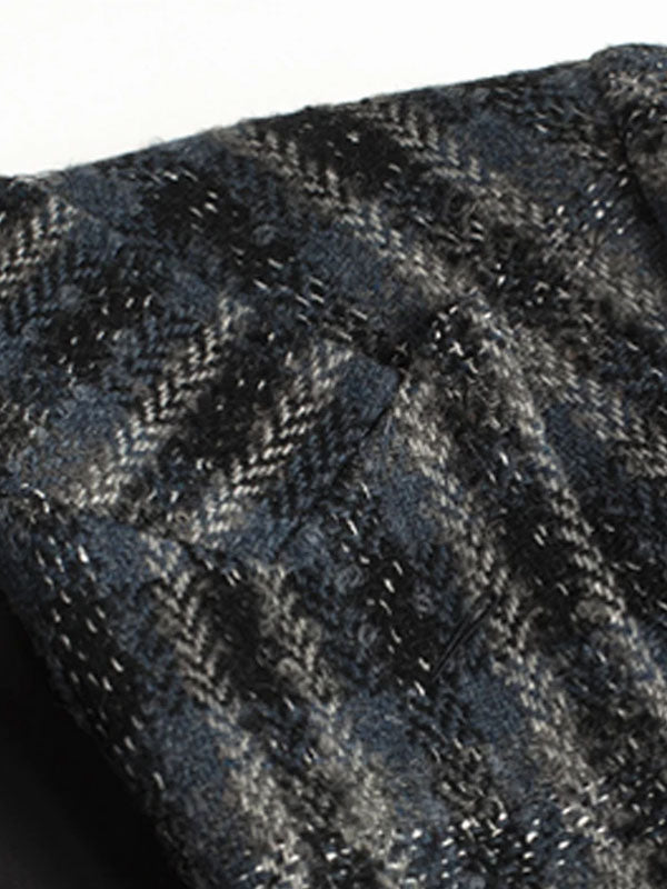 Notch Lapel Checkered Coat