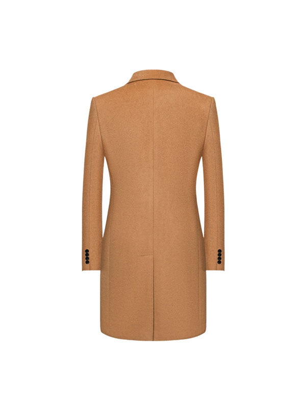 Camel Lapel Solid Coat