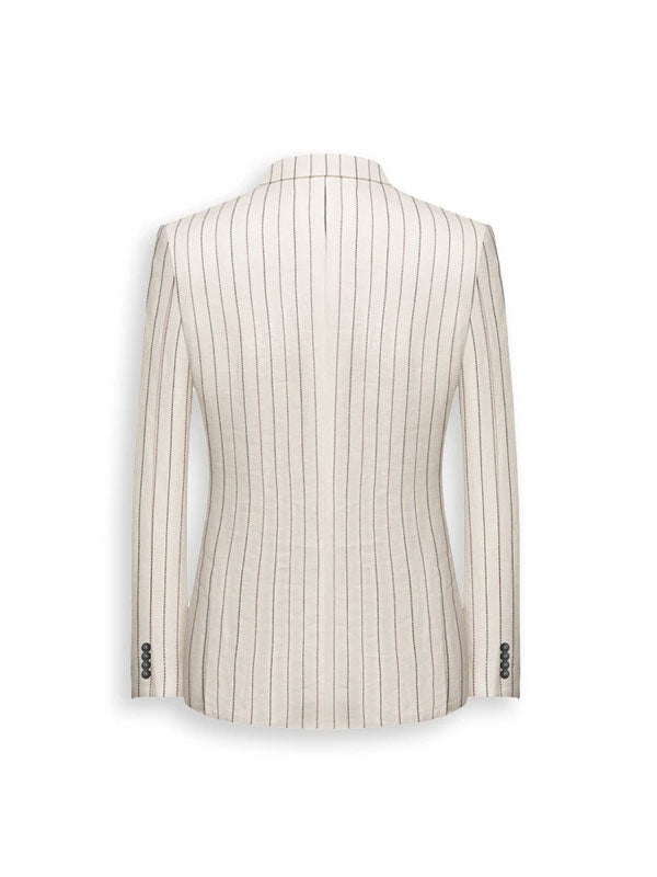 Simple Striped Linen Blazer