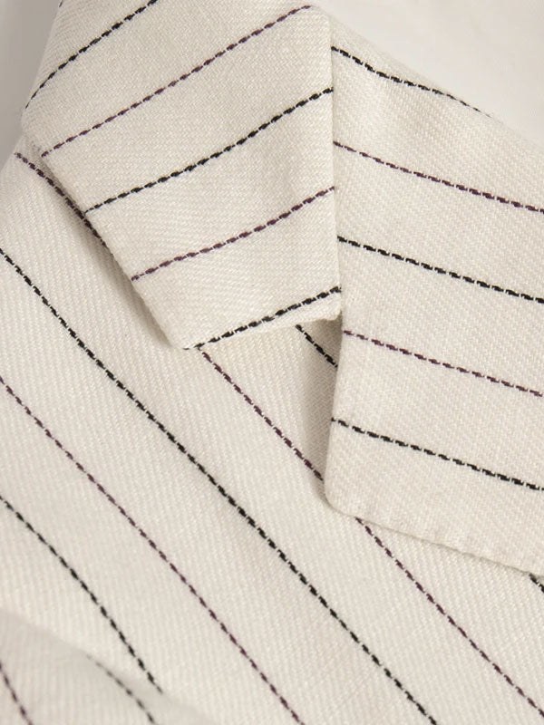 Simple Striped Linen Blazer