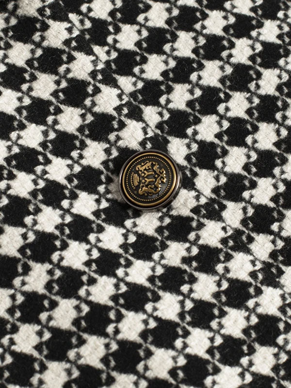 Single Breasted Houndstooth Coat