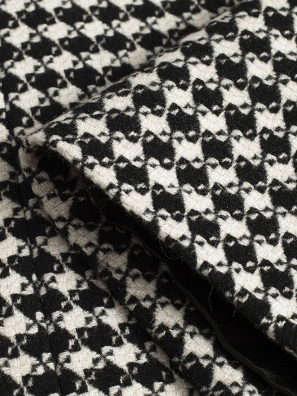 Single Breasted Houndstooth Coat