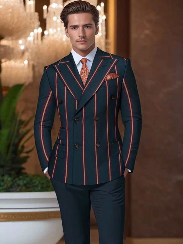 Blazer a righe doppiopetto