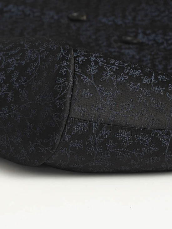 Band Collar Print Suit