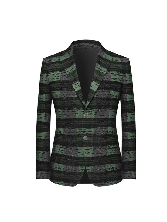 Green Striped Blazer