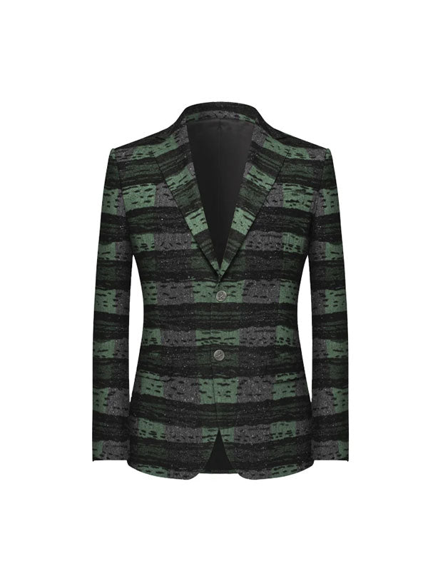 Green Striped Blazer