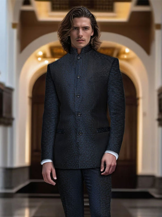 Mandarin Collar Retro Suit