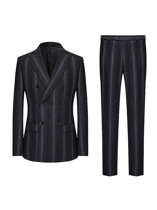 Striped Double-Breasted Suit