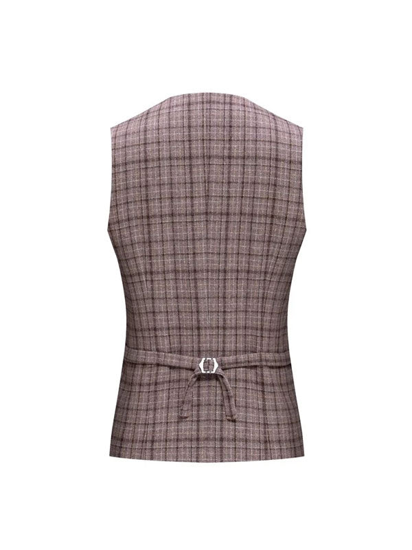 Retro Checkered Wool Vest