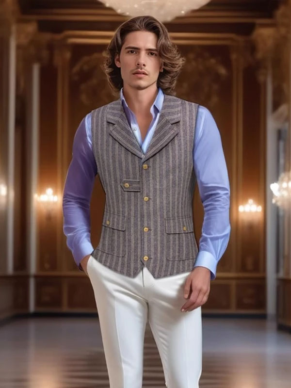 Vintage Striped Wool Vest