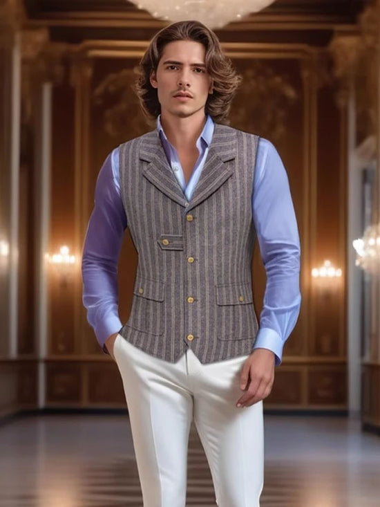 Vintage Striped Wool Vest