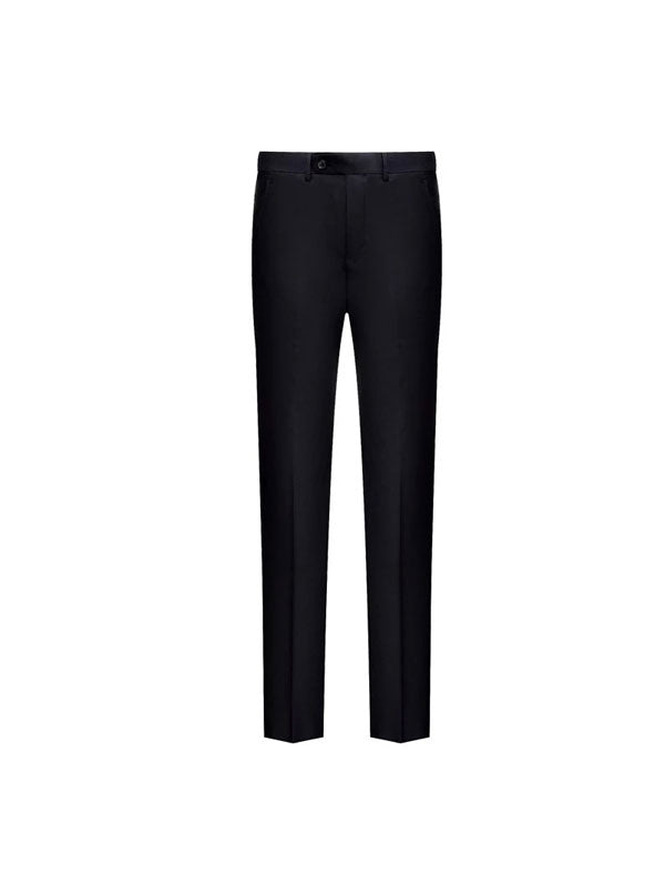 Black Tapered Wool Trousers