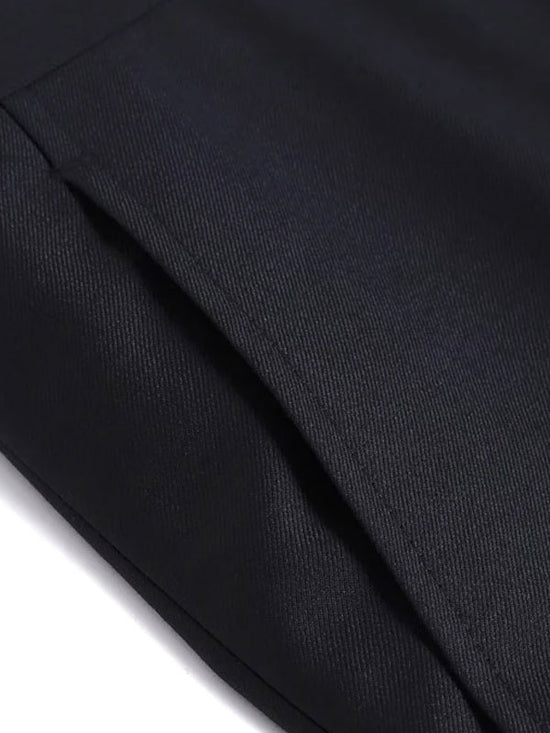 Black Tapered Wool Trousers