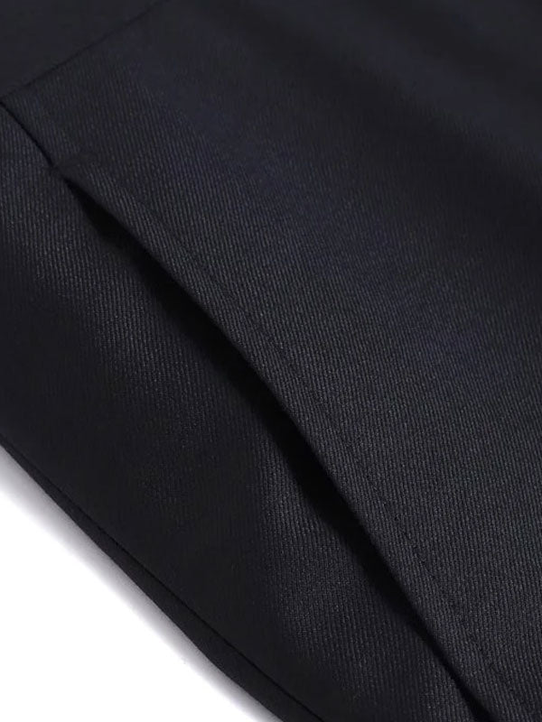 Black Tapered Wool Trousers