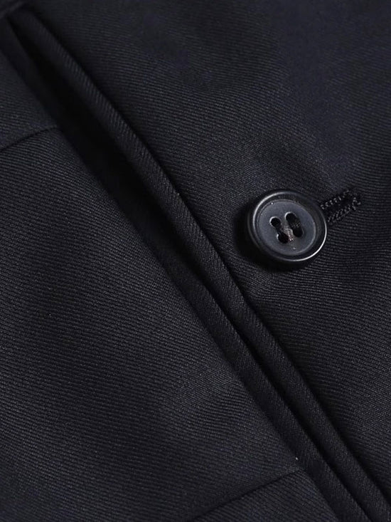 Black Tapered Wool Trousers