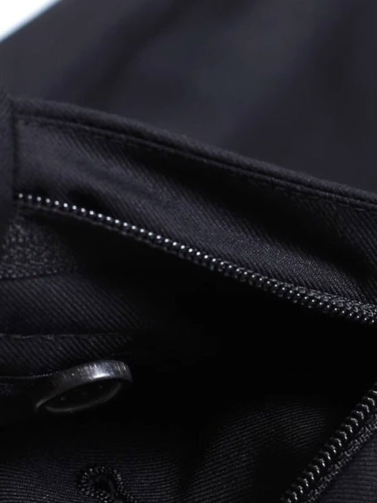 Black Tapered Wool Trousers