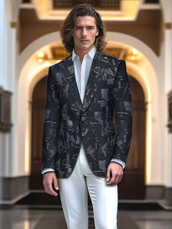 Letter Print Casual Blazer