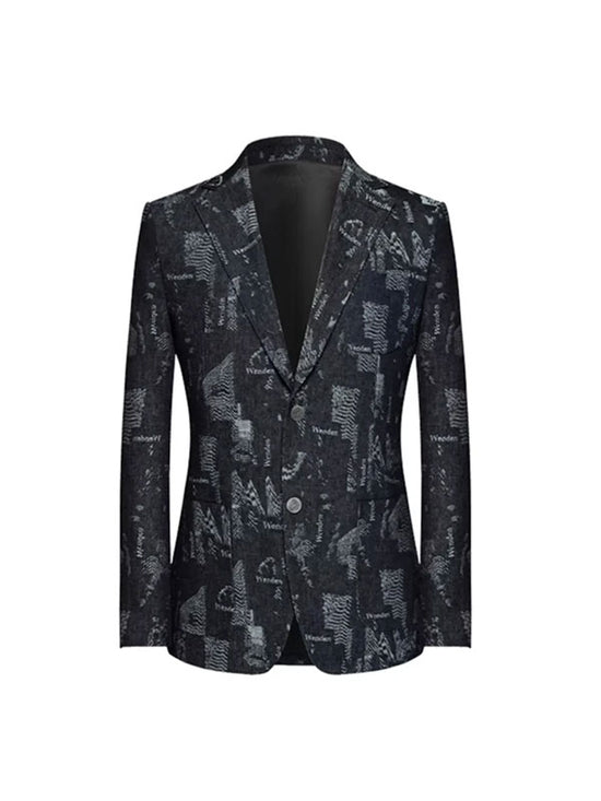 Letter Print Casual Blazer