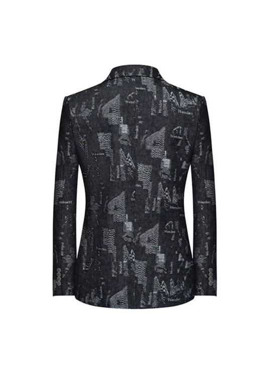 Letter Print Casual Blazer