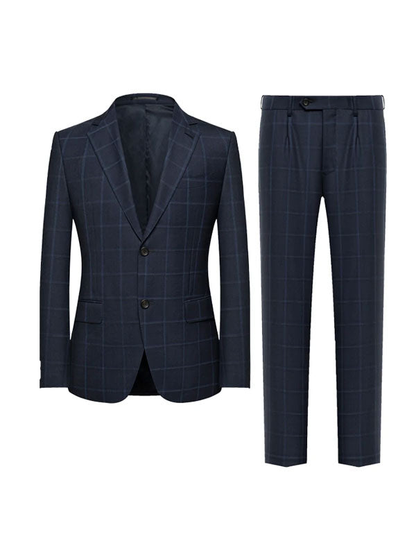 Elegant Checkered Men's Suit