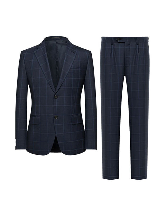Elegant Checkered Men's Suit
