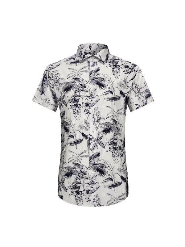Plant Print Cotton Shirt