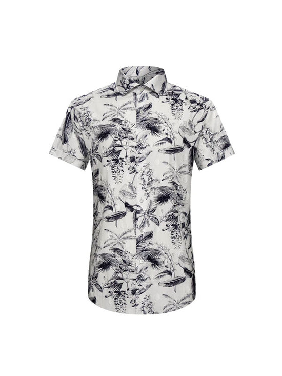 Plant Print Cotton Shirt