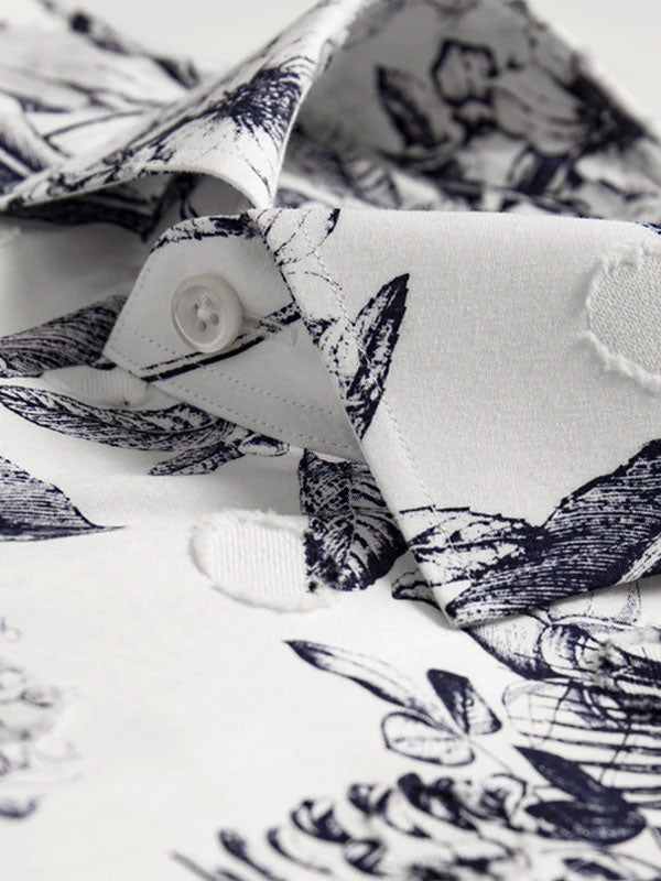 Plant Print Cotton Shirt