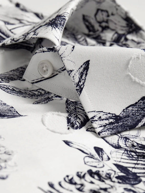 Plant Print Cotton Shirt