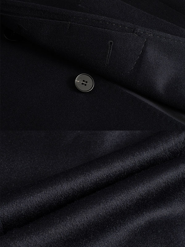 Lapel Solid Double Face Coat