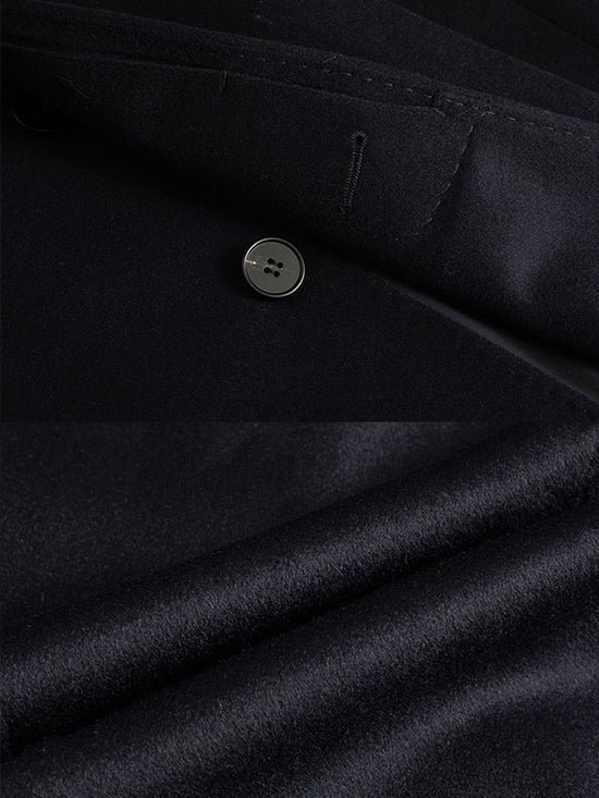 Lapel Solid Double Face Coat