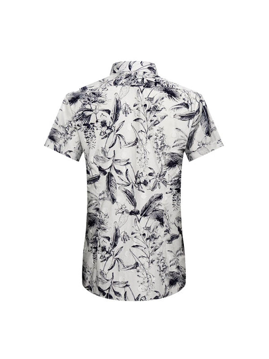Plant Print Cotton Shirt