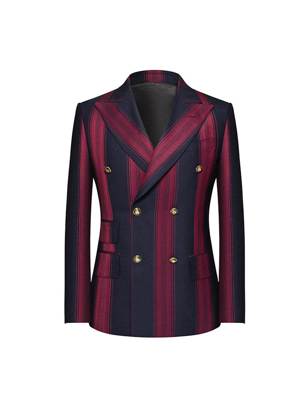 Striped Color Block Blazer