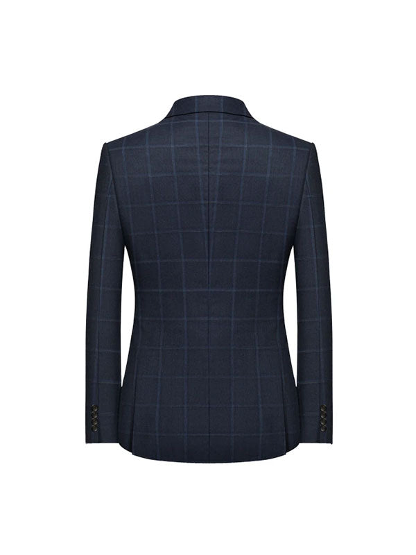 Elegant Checkered Men's Suit