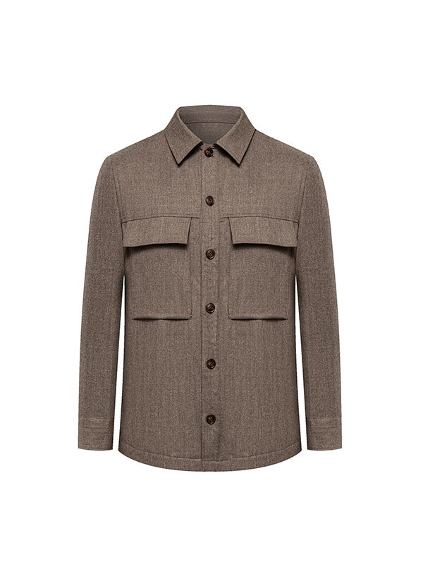 Maillard Lapel Long Sleeve Shirt